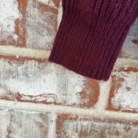 Ann Taylor Burgundy Lace-Up Knit Sweater - Picture 3 of 10